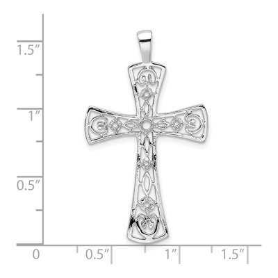 14K White Gold Fancy Cross Pendant Mounting – view 5