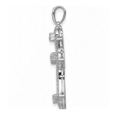 10K White Gold 1/2 ct tw Diamond Cross Pendant – view 2