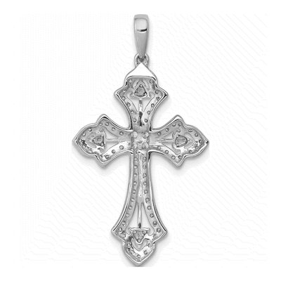 10K White Gold 1/2 ct tw Diamond Cross Pendant – view 3