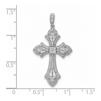 10K White Gold 1/2 ct tw Diamond Cross Pendant – view 4