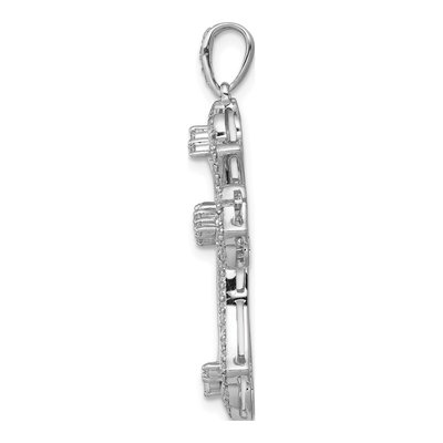 14K White Gold 1/2 ct tw Diamond Fancy Cross Pendant – view 3