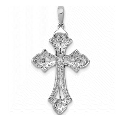 14K White Gold 1/2 ct tw Diamond Fancy Cross Pendant – view 4