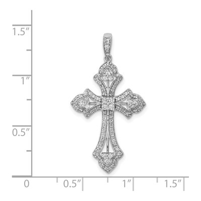 14K White Gold 1/2 ct tw Diamond Fancy Cross Pendant – view 5