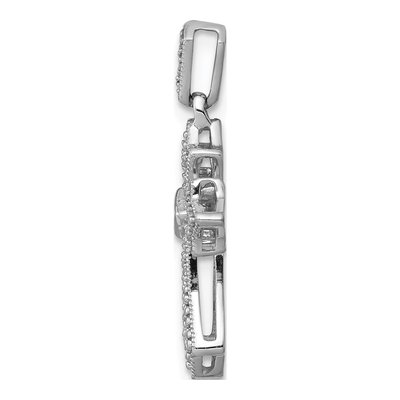 14K White Gold 1/10 ct tw Diamond Fancy Cross Pendant – view 3