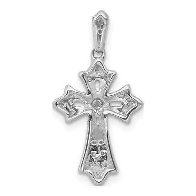 14K White Gold 1/10 ct tw Diamond Fancy Cross Pendant – view 4