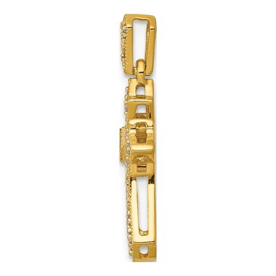 14K Yellow Gold 1/10 ct tw Diamond Fancy Cross Pendant – view 3