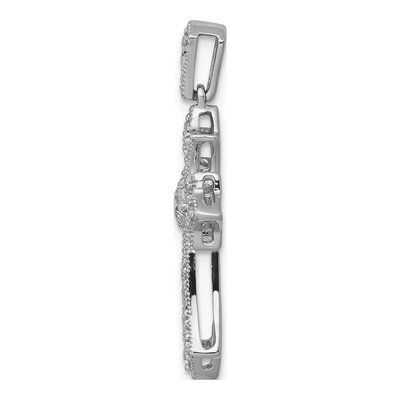 10K White Gold 1/6 ct tw Diamond Fleur de Lis Cross Pendant – view 2