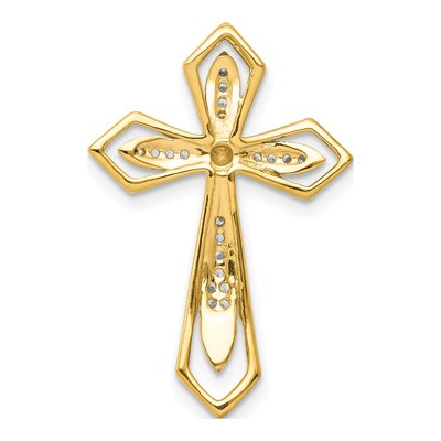 14K Yellow Gold 1/15 ct tw Diamond Cross Slide Pendant – view 4