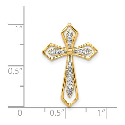 14K Yellow Gold 1/15 ct tw Diamond Cross Slide Pendant – view 5