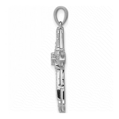 14K White Gold 1/3 ct tw Diamond Filigree Cross Pendant – view 3