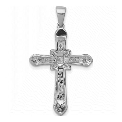 14K White Gold 1/3 ct tw Diamond Filigree Cross Pendant – view 4