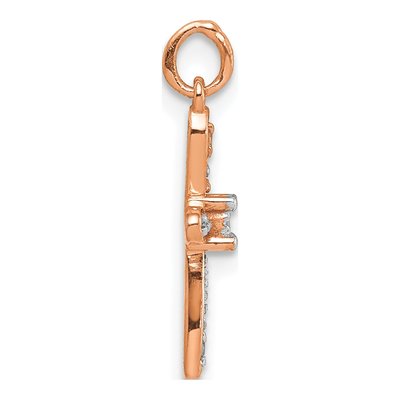 14K Rose Gold Diamond Cross Pendant – view 2