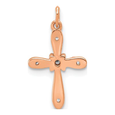 14K Rose Gold Diamond Cross Pendant – view 4