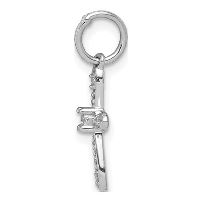 14K White Gold Diamond Cross Pendant – view 3