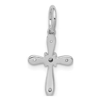 14K White Gold Diamond Cross Pendant – view 4