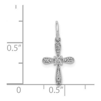14K White Gold Diamond Cross Pendant – view 5