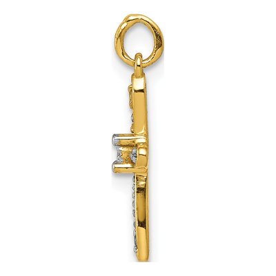 14K Yellow Gold Diamond Cross Pendant – view 3