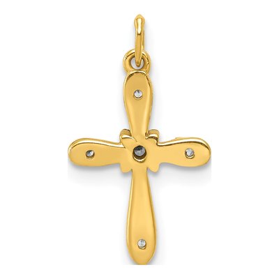 14K Yellow Gold Diamond Cross Pendant – view 4