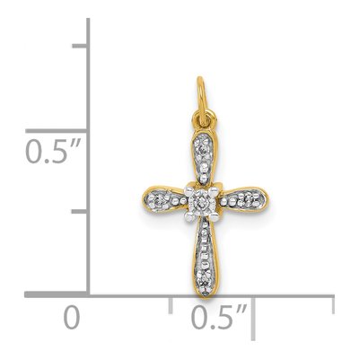 14K Yellow Gold Diamond Cross Pendant – view 5