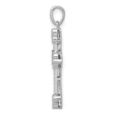 14K White Gold 1/10 ct tw Diamond Filigree Cross Pendant – view 3