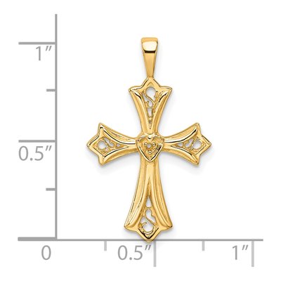 14K Yellow Gold Cross Pendant Mounting – view 5