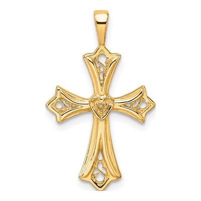 14K Yellow Gold Cross Pendant Mounting