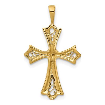 14K Yellow Gold Diamond Cross Pendant – view 3