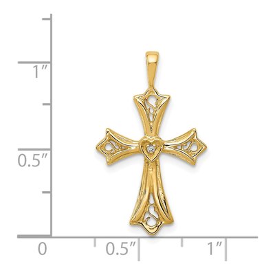 14K Yellow Gold Diamond Cross Pendant – view 4