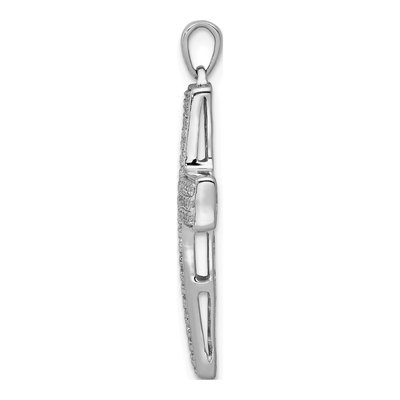 14K White Gold 1/2 ct tw Diamond Latin Cross Pendant – view 3