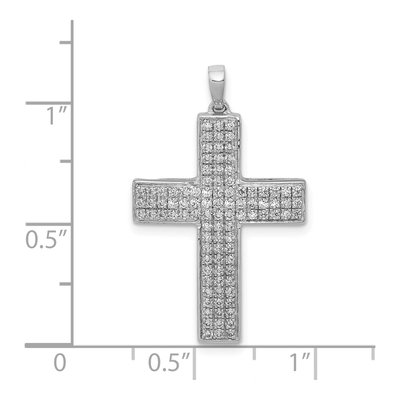 14K White Gold 1/2 ct tw Diamond Latin Cross Pendant – view 5