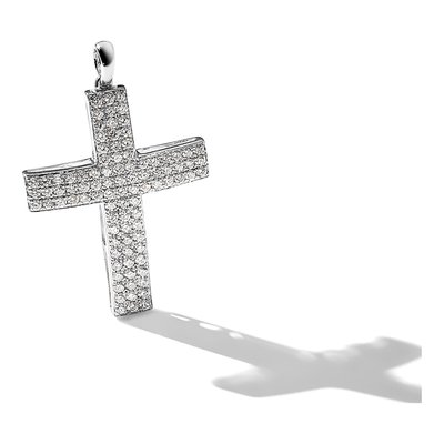 14K White Gold 1/2 ct tw Diamond Latin Cross Pendant – view 6