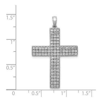 14K White Gold 1 ct tw Diamond Latin Cross Pendant – view 5
