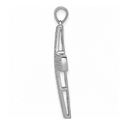 14K White Gold 1 ct tw Lab-Grown Diamond Cross Pendant – view 3