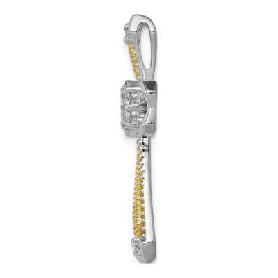 14K Two-Tone Gold 1/3 ct tw Diamond Cross Slide Pendant – view 3