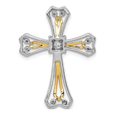 14K Two-Tone Gold 1/3 ct tw Diamond Cross Slide Pendant – view 4