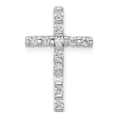 14K White Gold 1/4 ct tw Diamond Cross Slide Pendant
