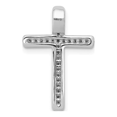14K White Gold 1/10 ct tw Diamond Cross Slide Pendant – view 4
