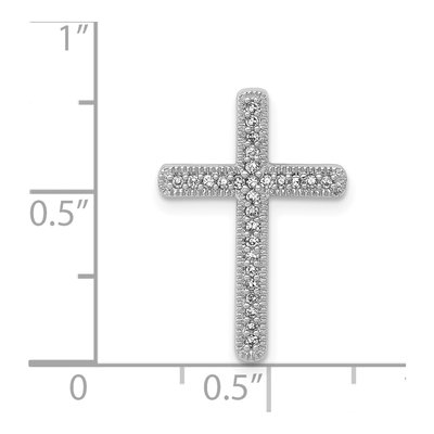 14K White Gold 1/10 ct tw Diamond Cross Slide Pendant – view 5