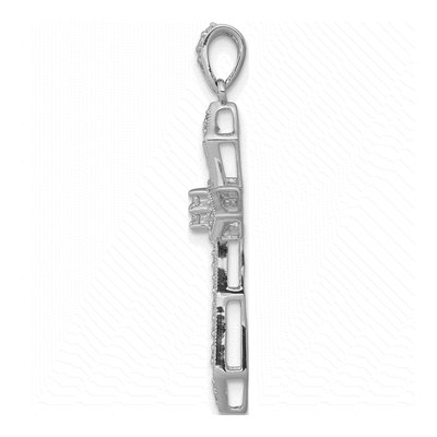 14K White Gold 1/3 ct tw Diamond Passion Cross Pendant – view 3
