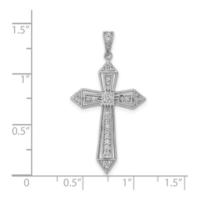 14K White Gold 1/3 ct tw Diamond Passion Cross Pendant – view 5