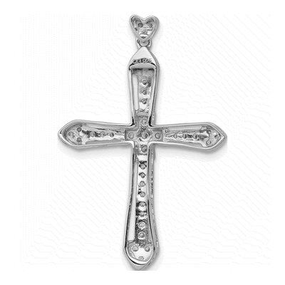 14K White Gold 1/3 ct tw Diamond Cross Pendant – view 4