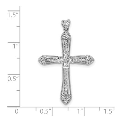 14K White Gold 1/3 ct tw Diamond Cross Pendant – view 5