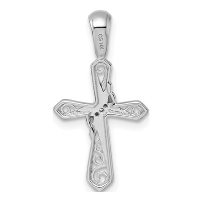 14K White Gold Diamond Cross Pendant – view 3
