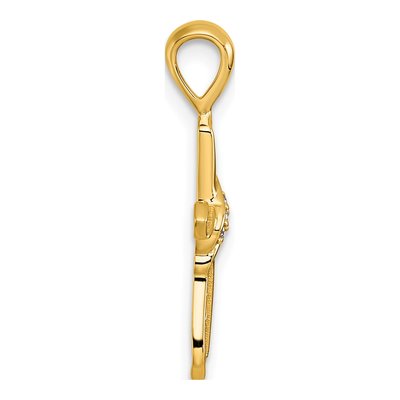 14K Yellow Gold Diamond Cross Pendant – view 2