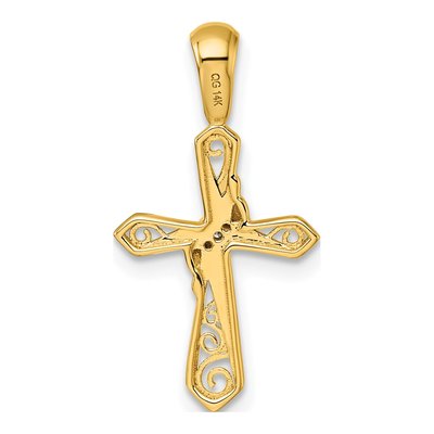 14K Yellow Gold Diamond Cross Pendant – view 3