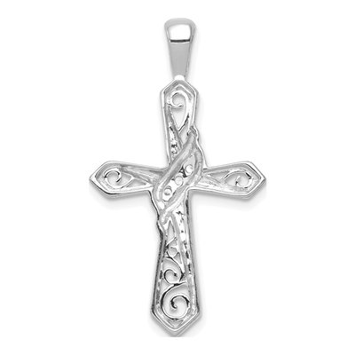 14K White Gold 1/20 ct tw Diamond Cross Pendant – view 5