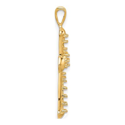 14K Yellow Gold Passion Cross Pendant Mounting – view 3