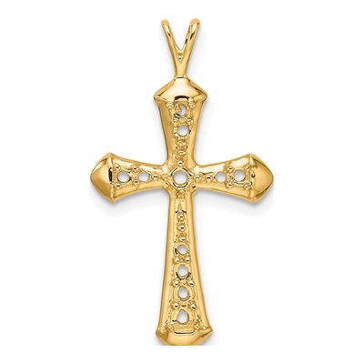 14K Yellow Gold Passion Cross Pendant Mounting