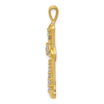 14K Yellow Gold 1/3 ct tw Diamond Cross Pendant – view 2