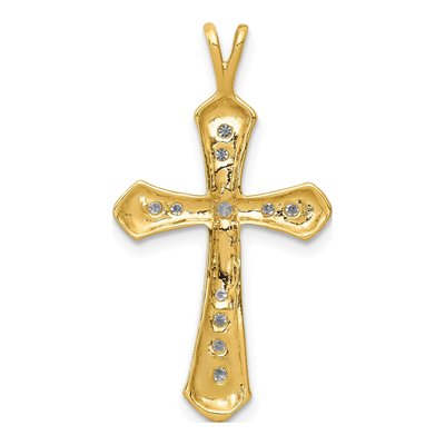14K Yellow Gold 1/3 ct tw Diamond Cross Pendant – view 3